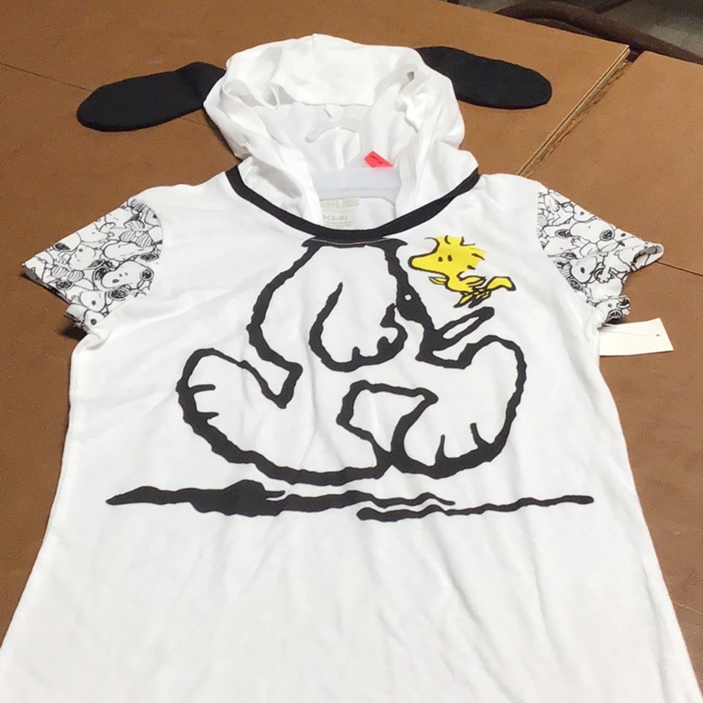 Ladies Snoopy Hooded T-shirt Size S